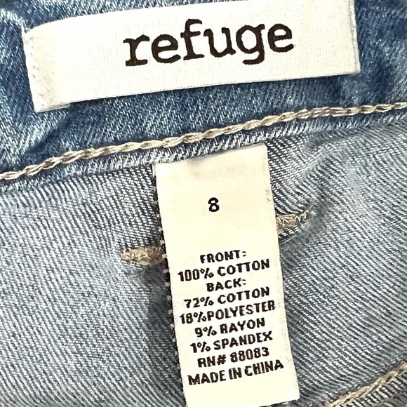 Refuge Blue destroyed / distressed high waist jean Shorts 8 - Picture 7 of 7